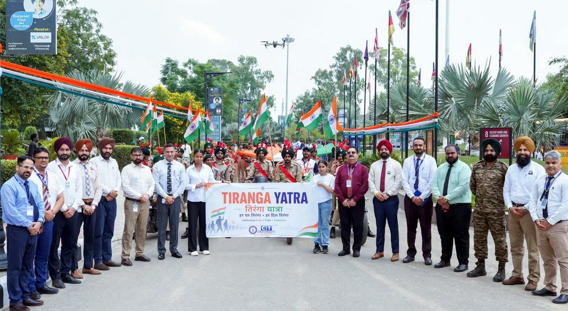 CT University Celebrates 80th Independence Day with Grand Tiranga Yatra Featuring 300-Feet Tricolour